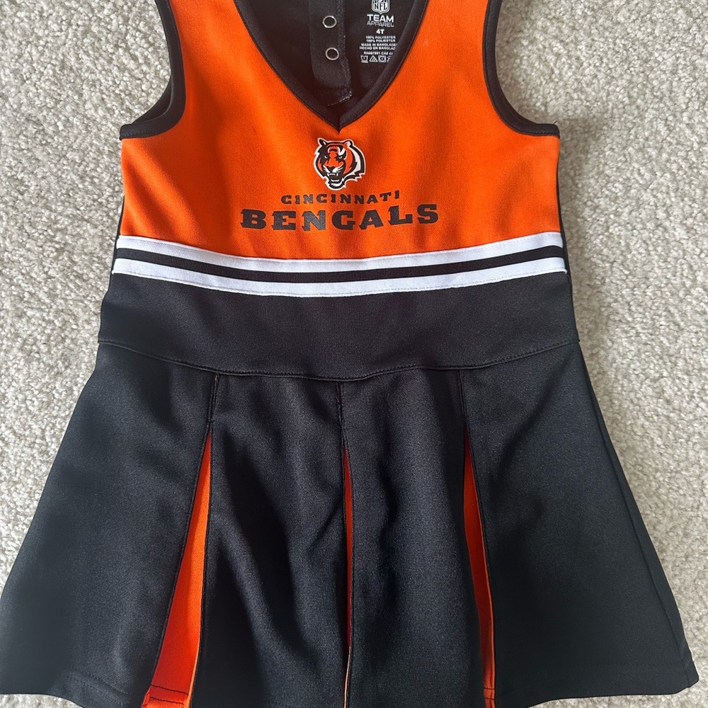 Team Apparel Cincinnati Bengals Kids Cheer Dress - Orange and Black